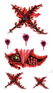 Temporäres Tattoo SET Narben Kratzen Horror Karneval Halloween Fasching Fasnacht - Bild 1 von 2