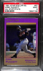 1991 STAR STELLAR EDITION #67 KIRBY PUCKETT ALL STAR STATS PSA 9 19927158