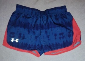 Under Armour Girls Shorts Size 6X Athletic Work Out blue orange - Picture 1 of 3