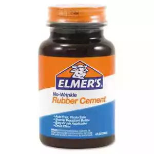 Elmer's Rubber Cement, Repositionable, 4 Oz - E904 No-Wrinkle Rubber Cement - Picture 1 of 2