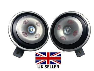 Hella 12v Enhanced Full Tone Disc Silver Horn Set 116 DB 335/400hz Car - Picture 1 of 4