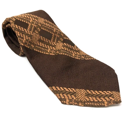 Corbata de cuello ancha Don Loper of California para hombre de colección años 60 marrón naranja Rockabilly Mod Foto 1 de 4