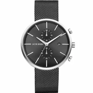 Jacob Jensen 626 Grey Dial Steel Mesh Chronograph Watch JJ626 - Picture 1 of 4