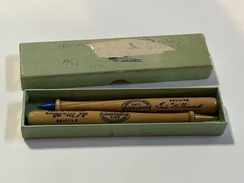 Vintage Louisville Slugger Baseball Bat Pen Pencil Set Ed Mathews Ted Williams Cover