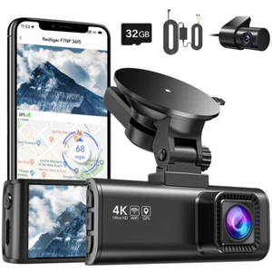 REDTIGER Dash Camera Front and Rear 4K Dash Cam Built-In WiFi with Hardwire kit - Picture 1 of 13