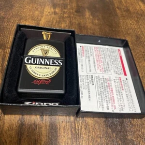 Encendedor de aceite Zippo con logotipo de cerveza Guinness negro estuche regular Japón - Imagen 1 de 3