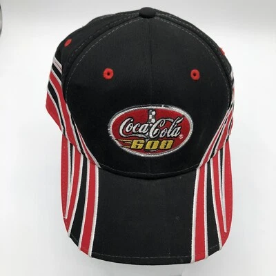 Sombrero Coca Cola 600 adulto OSFM negro rojo gancho lazo 2008 NASCAR Foto 1 de 4