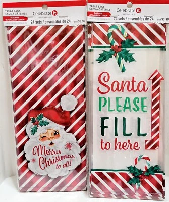 Treat Bags, Christmas Designs, Total Of 48, 24 Of Each Design, New -a - Image 1 of 3
