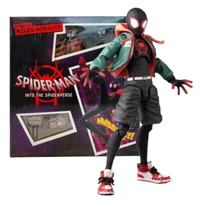 Spider-Man Action Figure Miles Morales Into The Spider Verse Toy Gift With Box - Image 1 of 4