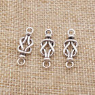 20pcs Antiqued Silver Chinese Knot Alloy Charm Lucky Pendant Bracelet DIY 24x9mm