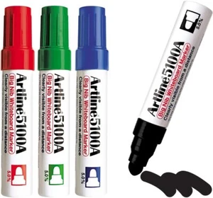 Artline Big Nib Whiteboard Marker EK-5100A/4W Extra Thick 5.0mm Bullet Tip 4-Pk - Picture 1 of 5