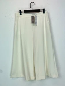 French Connection White Plain Wide Leg Bermuda High Waist Trousers UK 12 NEW - Picture 1 of 10