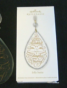 2011 Hallmark Keepsake Ornamento JOLLY SANTA vidrio con escritura metálica nuevo en caja - Imagen 1 de 1