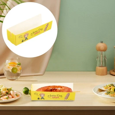  100 Pcs Takeaway Box Food Containers Hot Dog Paper Holders Small Boxes - Image 1 of 4