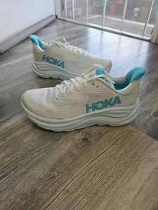 Hoka Clifton 10 Women's Size 9.5 B  White / Cielo Blue Running Shoes - Picture 1 of 8