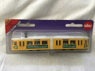Siku 1615 Streetcar Tram Berlin 1/87 Diecast Yellow 2 Pieces ON CARD - Image 1 of 2