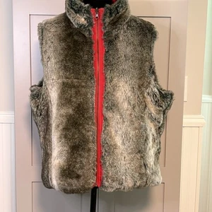Gilet Susquehanna Trail Outfitters reversibile in pelliccia sintetica e rosso taglia Cerniera tascabile XL - Foto 1 di 12