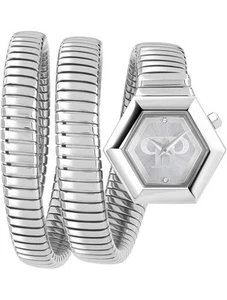 Philipp Plein Snake Orologio al Quarzo Esagonale, Argento, 28 mm, PWZAA0123 - Foto 1 di 6