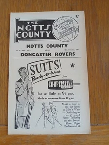 Notts County v Doncaster Rovers. 18th October, 1958. Third Division. - Picture 1 of 3