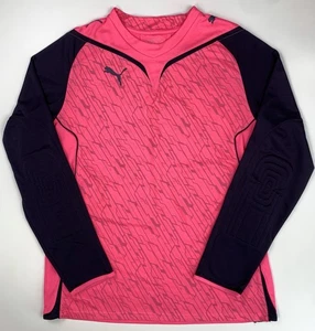 Vintage Puma Goalkeeper Jersey Football Long Sleeve T-Shirt Y2k Pink Size L - Picture 1 of 10