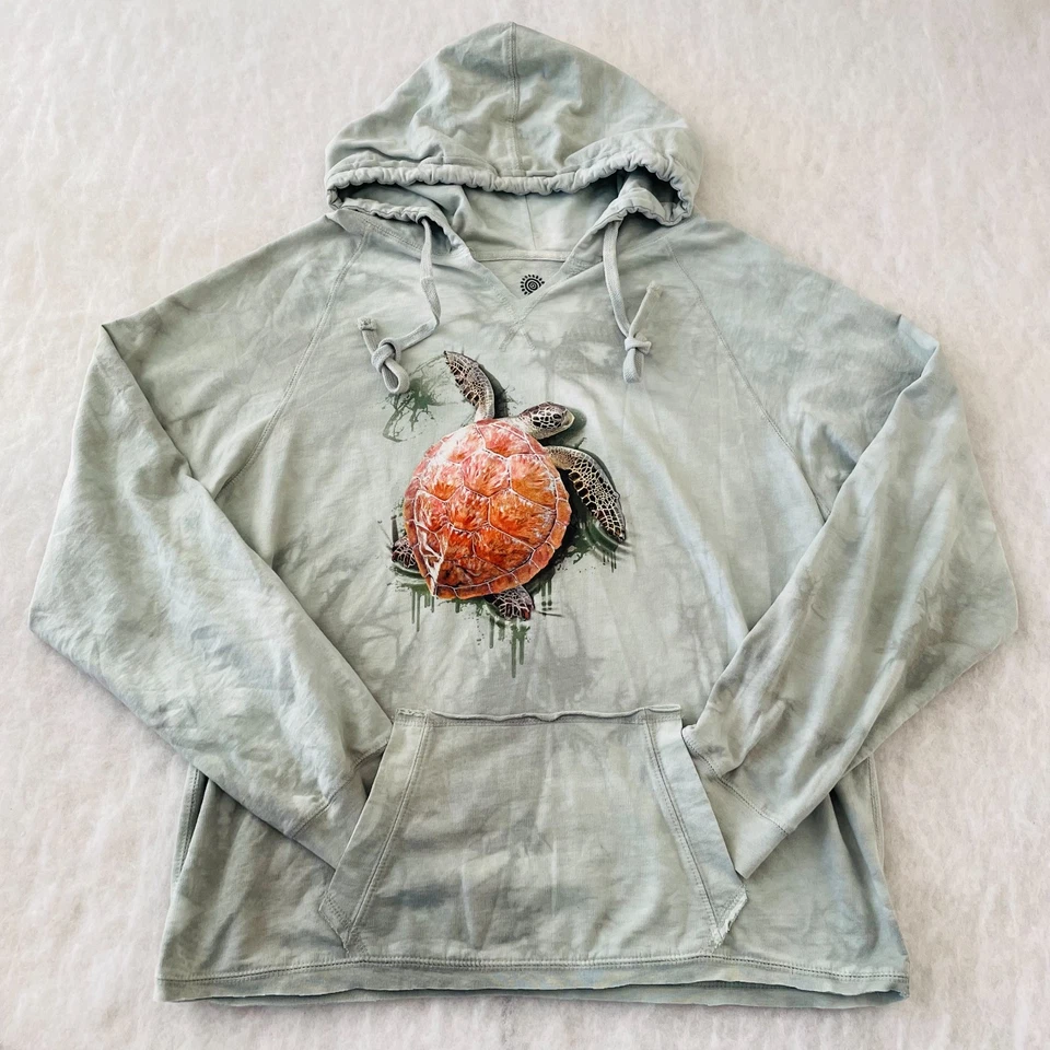 Sudadera con Capucha The Mountain Mujer Verde Tie Dye Turtle Gráfico Talla L Foto 1 de 4