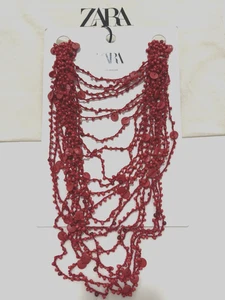 COLLAR ZARA ROJO CON CUENTAS MARINAS REF 1070/202/600 - Imagen 1 de 5