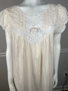 Camisón Barbizon Vintage Rosa Borde de Encaje Lencería Prendas para dormir Medianas Ligeras - Imagen 1 de 11