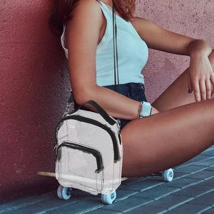 Borsa messenger donna tracolla patta trasparente casual più tasche - Foto 1 di 12