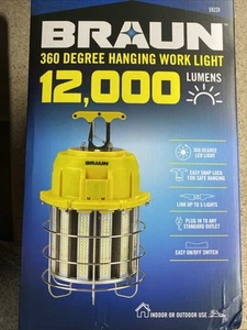 NEW Braun 360 Degree 12000 Lumens Hanging LED Work Light 59228 - Picture 1 of 4