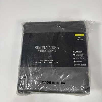 Simply Vera 100% Pima Cotton Supersoft Sheet Set King Size 600 Thread Count  - Image 1 of 3
