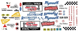 STILES & STAHL RACEMASTER SPECIAL Plymouth NHRA 1/64th HO Scale Slot Car Decals - Picture 1 of 3