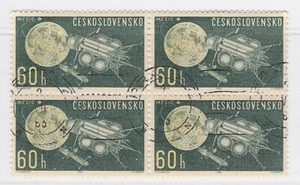 Czechoslovakia 1963 Space Exploration 60h Used Block of Four A19P2F146 - Picture 1 of 1