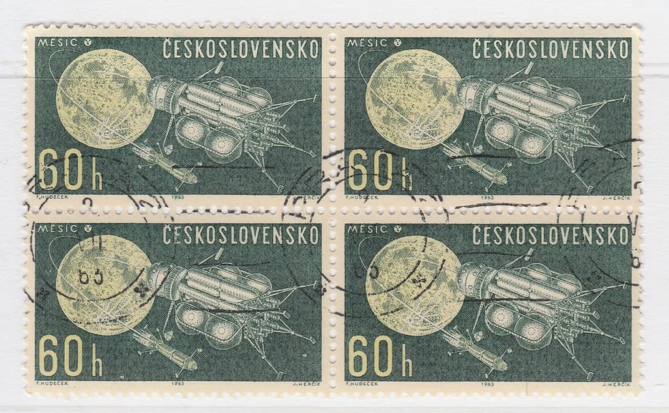 Czechoslovakia 1963 Space Exploration 60h Used Block of Four A19P2F146 - Image 1 of 1