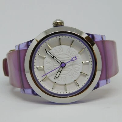 Reloj analógico de cuarzo de plástico transparente para mujer DKNY NY-4859 batería nueva Foto 1 de 4