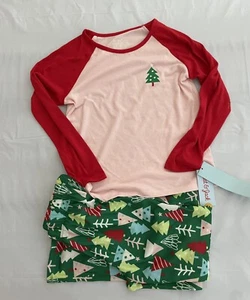 Cat & Jack Girls 2 piece pajama set Christmas trees size M(8) NWT - Picture 1 of 3
