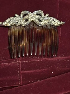 Vintage 1960’s Rhinestone Hair Comb Clip - Picture 1 of 10