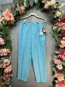 Donnkenny Womens Pants Size 14 New W/ Tags Elastic Waist Pull On Turquoise Blue - Picture 1 of 12