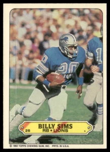 Billy Sims 1983 Topps #26a Stickers Detroit Lions OKLAHOMA - Picture 1 of 2