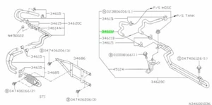 Manguera A dirección asistida para: Subaru Impreza GC8 GF8 WRX STI 98-00 - Imagen 1 de 1