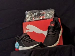 PUMA Herren Electron Street Sneakers SCHWARZ/ROT Herren Größe 12 Bonus 3er-Pack. Herrensocken - Bild 1 von 8