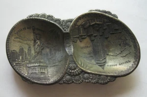 Vintage NEW YORK Souvenir Metal Ashtray Made in Occupied Japan by ENCO - Picture 1 of 6