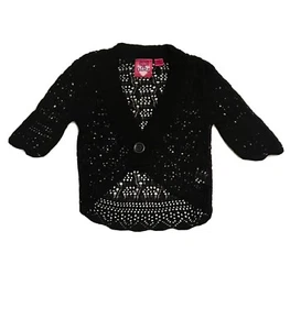 Girls Derek Heart Girl Shrug/Sweater One Button Scalloped Edge Size M (10-12) - Picture 1 of 5
