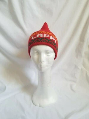 De colección 1970-80 Lappi tejido esquí sombrero gorro con borla rojo o azul Foto 1 de 4
