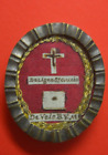 shrine relic reliquary TRUE CROSS D.N.J.C. + BLESSED VIRGIN MARY B.M.V.