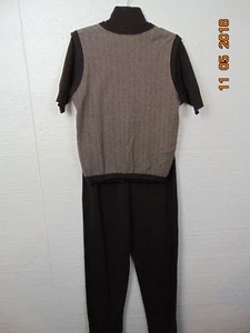 JOAN VASS USA braun 100% Baumwolle 3-teiliger Hosenanzug Größe 3 - Bild 1 von 11