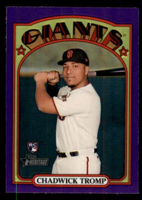 2021 Topps Heritage Chrome Purple Refractors #631 Chadwick Tromp - Image 1 of 2