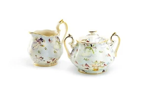 Grace Teaware Holiday Snowmen Fine Porcelain Sugar and Creamer Set - Picture 1 of 3
