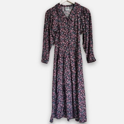 Vestido Vintage Laura Ashley Invierno Rosa Floral Años 80 Victoriano Cottagecore Pradera Foto 1 de 4