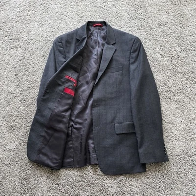 Blazer de Lana ALFANI Traje Chaqueta Para Hombre 40 R Gris Carbón Cuadros Abrigo Deportivo  Foto 1 de 4