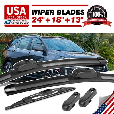 For Chevrolet Equinox 2012-2018 Front+Rear Wiper Blades 24"+18"+13" OEM Quality - Image 1 of 4
